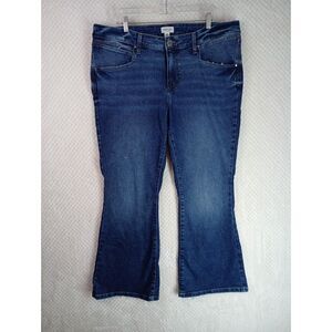 Everflex Women's 18W Regular Dark Wash Mid Rise Stretch Flare Jeans